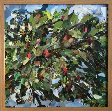 Papiercollage auf MDF, 50 x 50cm