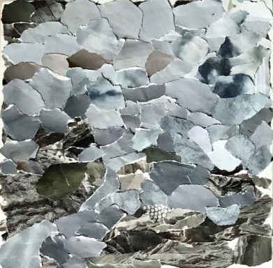 Collage auf Malpappe, 20 x 20cm, 